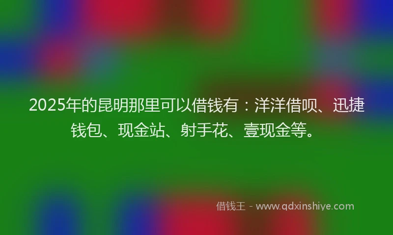 2025年的昆明那里可以借钱有：洋洋借呗、迅捷钱包、现金站、射手花、壹现金等。