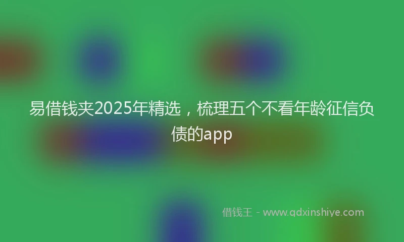 易借钱夹2025年精选，梳理五个不看年龄征信负债的app