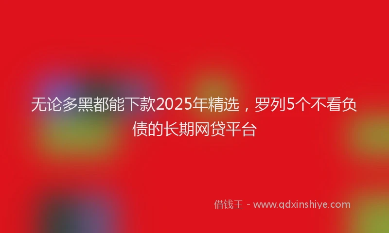 无论多黑都能下款2025年精选，罗列5个不看负债的长期网贷平台