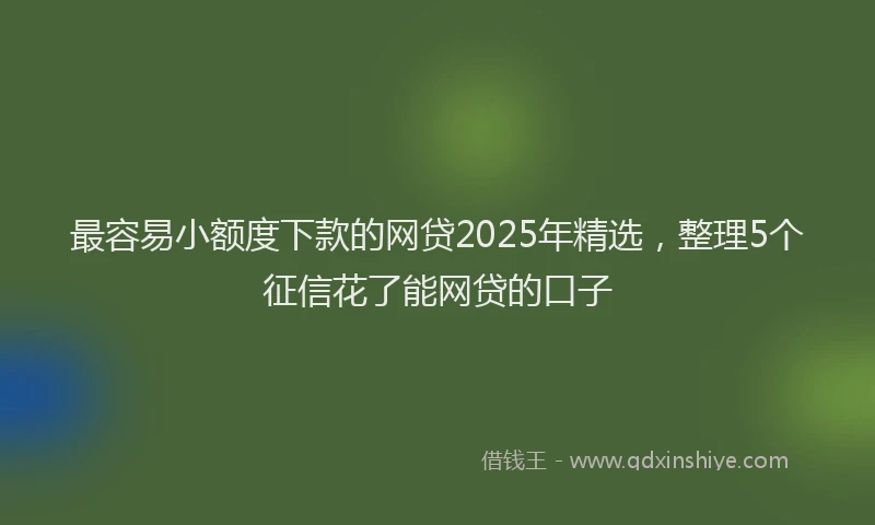 最容易小额度下款的网贷2025年精选，整理5个征信花了能网贷的口子