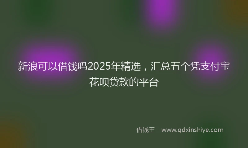 新浪可以借钱吗2025年精选，汇总五个凭支付宝花呗贷款的平台