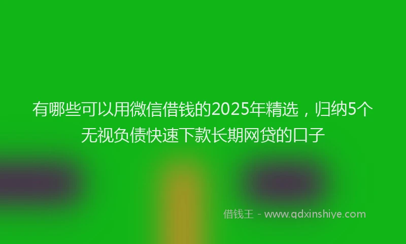 有哪些可以用微信借钱的2025年精选，归纳5个无视负债快速下款长期网贷的口子