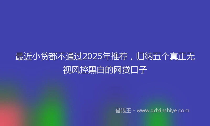 最近小贷都不通过2025年推荐，归纳五个真正无视风控黑白的网贷口子