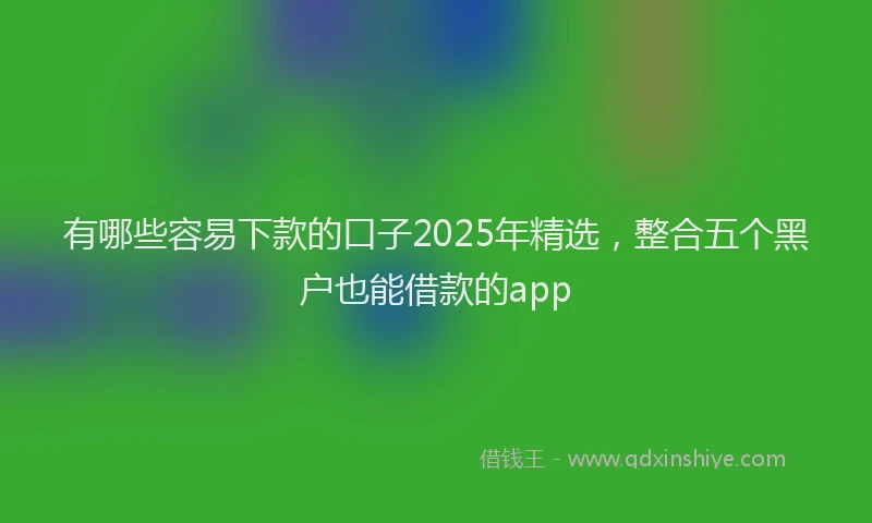 有哪些容易下款的口子2025年精选，整合五个黑户也能借款的app
