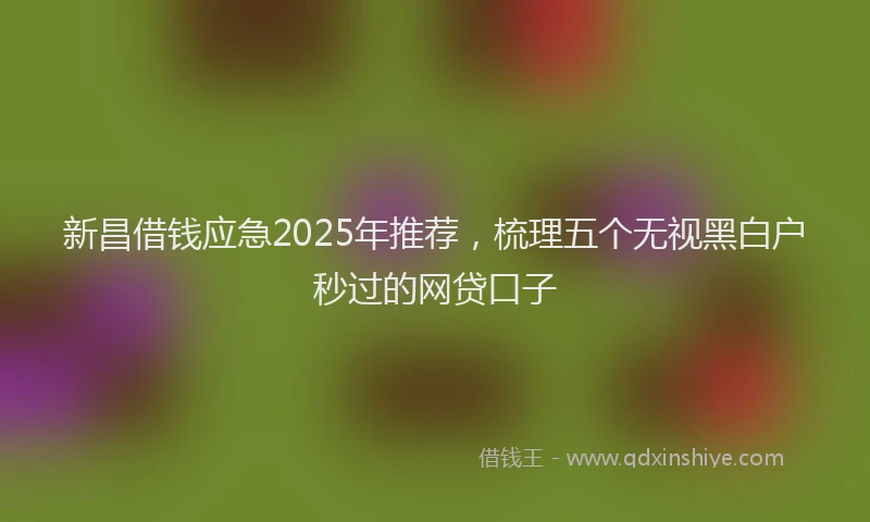 新昌借钱应急2025年推荐，梳理五个无视黑白户秒过的网贷口子