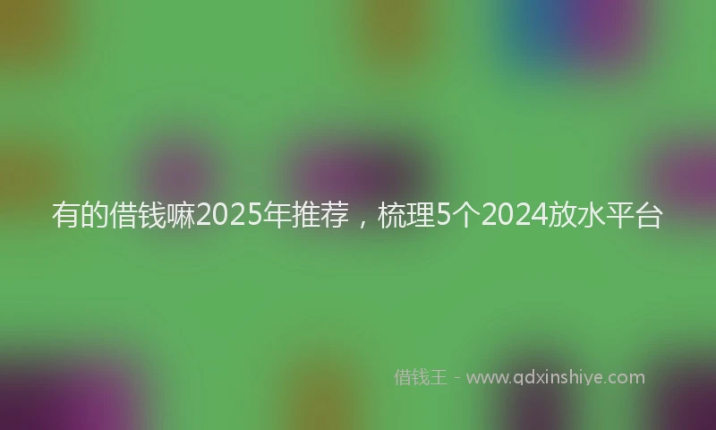 有的借钱嘛2025年推荐，梳理5个2024放水平台