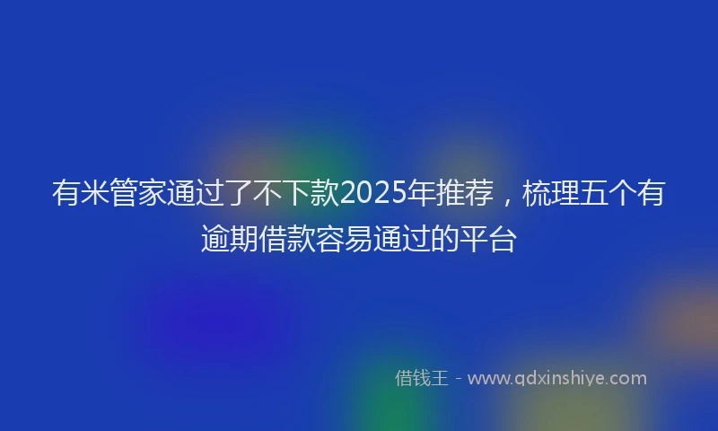 有米管家通过了不下款2025年推荐，梳理五个有逾期借款容易通过的平台