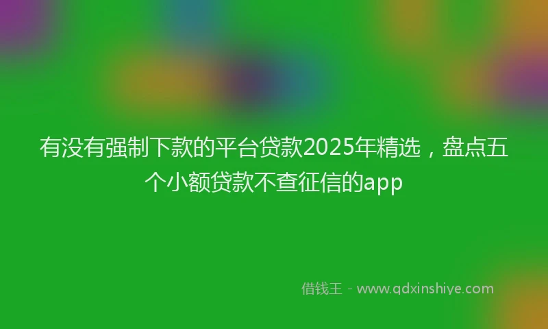 有没有强制下款的平台贷款2025年精选，盘点五个小额贷款不查征信的app