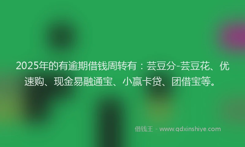 2025年的有逾期借钱周转有：芸豆分-芸豆花、优速购、现金易融通宝、小赢卡贷、团借宝等。