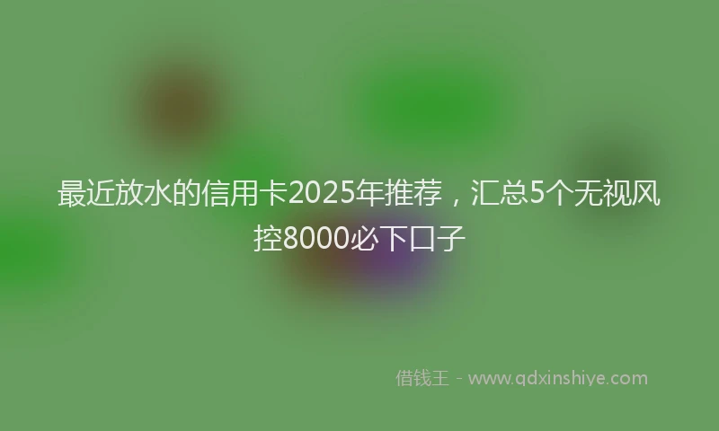 最近放水的信用卡2025年推荐，汇总5个无视风控8000必下口子