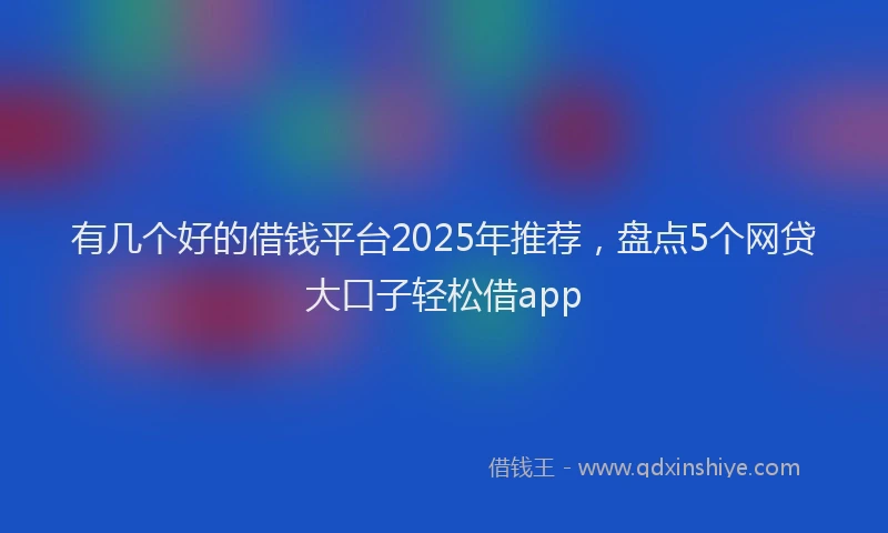 有几个好的借钱平台2025年推荐，盘点5个网贷大口子轻松借app
