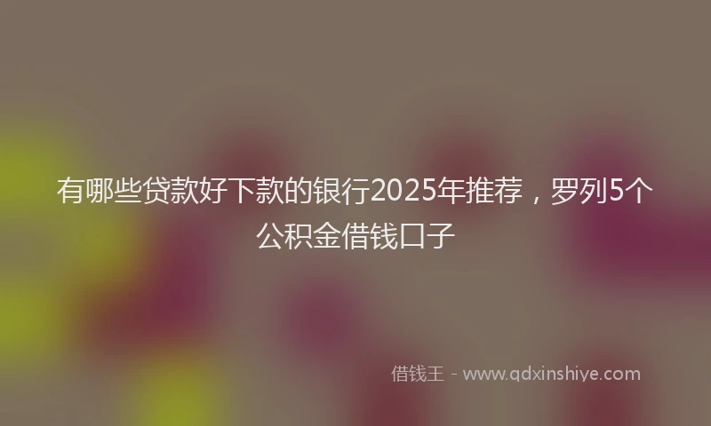有哪些贷款好下款的银行2025年推荐，罗列5个公积金借钱口子