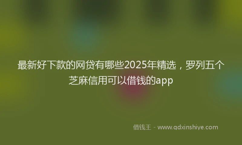 最新好下款的网贷有哪些2025年精选，罗列五个芝麻信用可以借钱的app