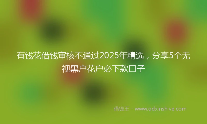 有钱花借钱审核不通过2025年精选，分享5个无视黑户花户必下款口子