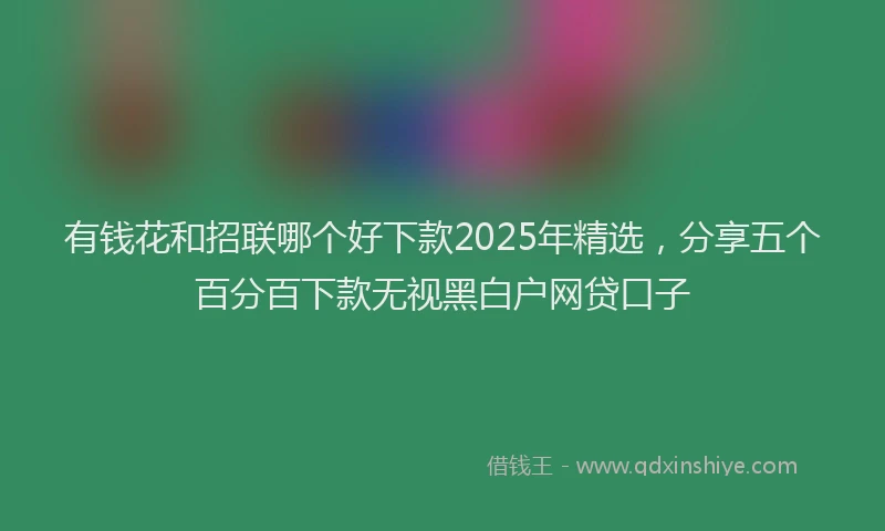有钱花和招联哪个好下款2025年精选，分享五个百分百下款无视黑白户网贷口子
