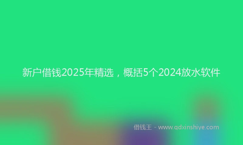 新户借钱2025年精选，概括5个2024放水软件