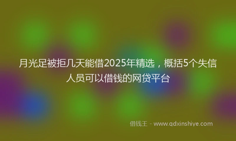 月光足被拒几天能借2025年精选，概括5个失信人员可以借钱的网贷平台