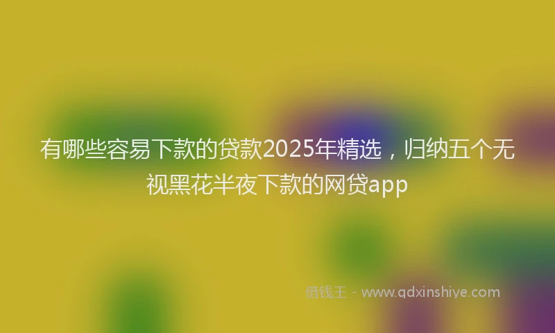 有哪些容易下款的贷款2025年精选，归纳五个无视黑花半夜下款的网贷app