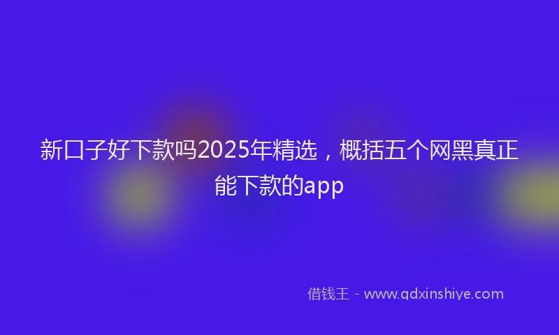 新口子好下款吗2025年精选，概括五个网黑真正能下款的app
