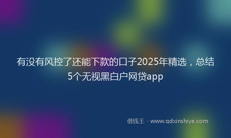 有没有风控了还能下款的口子2025年精选，总结5个无视黑白户网贷app