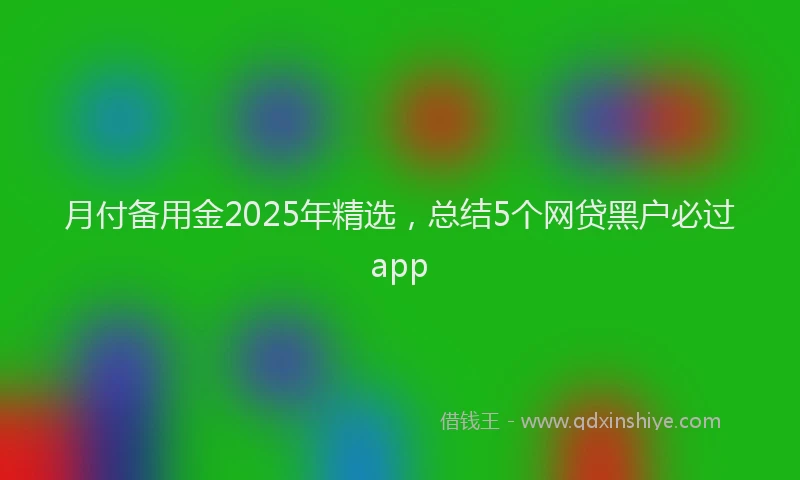 月付备用金2025年精选，总结5个网贷黑户必过app