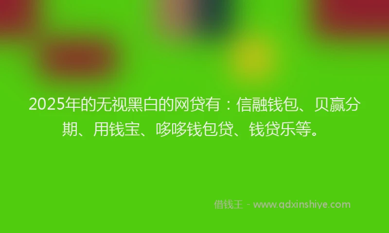 2025年的无视黑白的网贷有：信融钱包、贝赢分期、用钱宝、哆哆钱包贷、钱贷乐等。