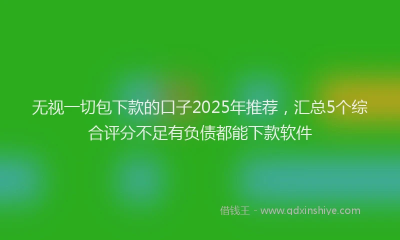 无视一切包下款的口子2025年推荐，汇总5个综合评分不足有负债都能下款软件