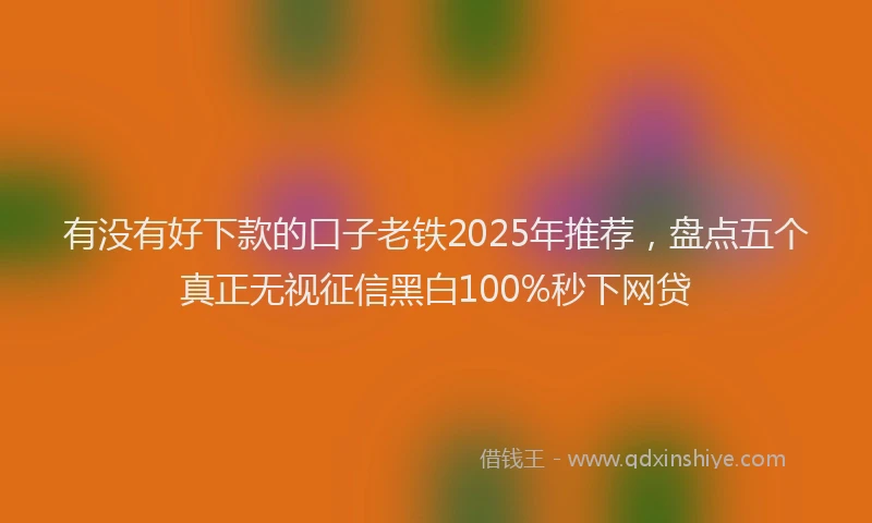有没有好下款的口子老铁2025年推荐，盘点五个真正无视征信黑白100%秒下网贷