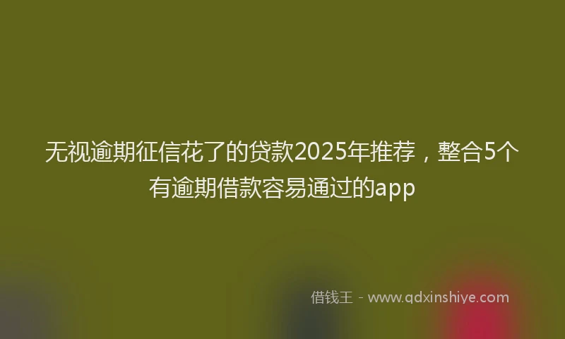 无视逾期征信花了的贷款2025年推荐，整合5个有逾期借款容易通过的app