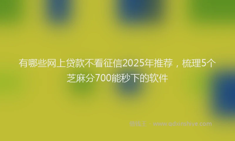 有哪些网上贷款不看征信2025年推荐，梳理5个芝麻分700能秒下的软件