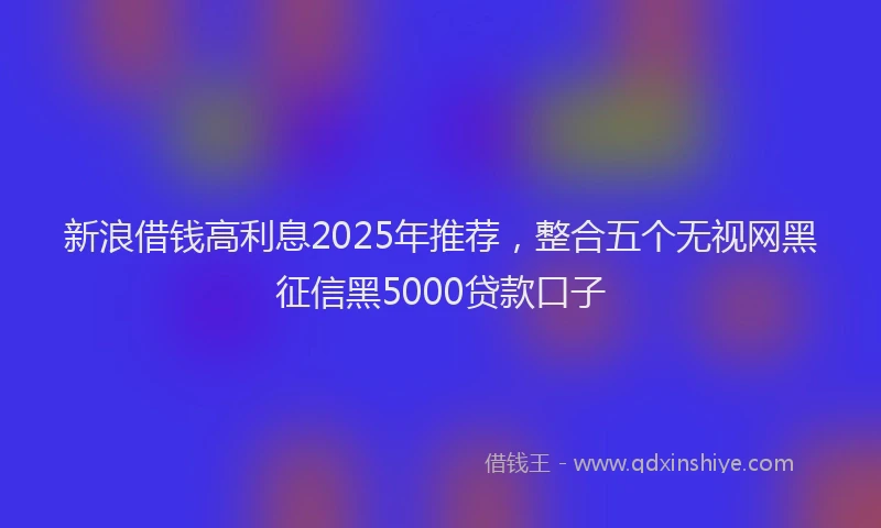 新浪借钱高利息2025年推荐，整合五个无视网黑征信黑5000贷款口子