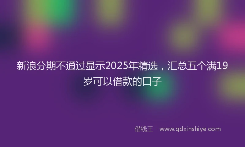 新浪分期不通过显示2025年精选，汇总五个满19岁可以借款的口子