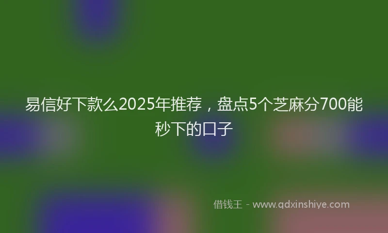 易信好下款么2025年推荐，盘点5个芝麻分700能秒下的口子