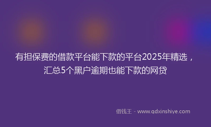有担保费的借款平台能下款的平台2025年精选，汇总5个黑户逾期也能下款的网贷
