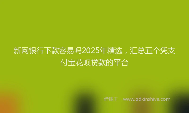 新网银行下款容易吗2025年精选，汇总五个凭支付宝花呗贷款的平台