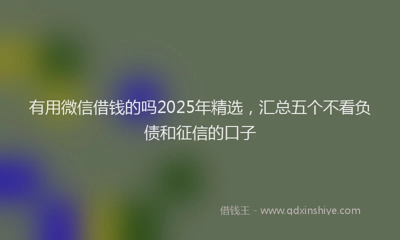 有用微信借钱的吗2025年精选，汇总五个不看负债和征信的口子