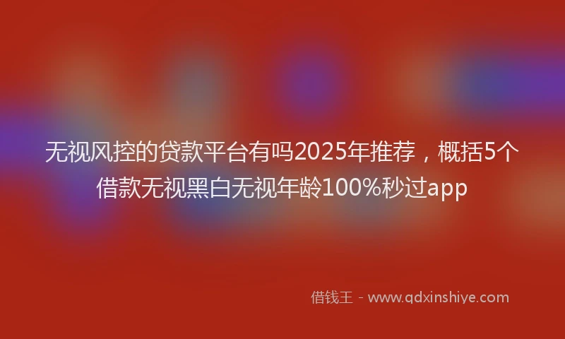 无视风控的贷款平台有吗2025年推荐，概括5个借款无视黑白无视年龄100%秒过app