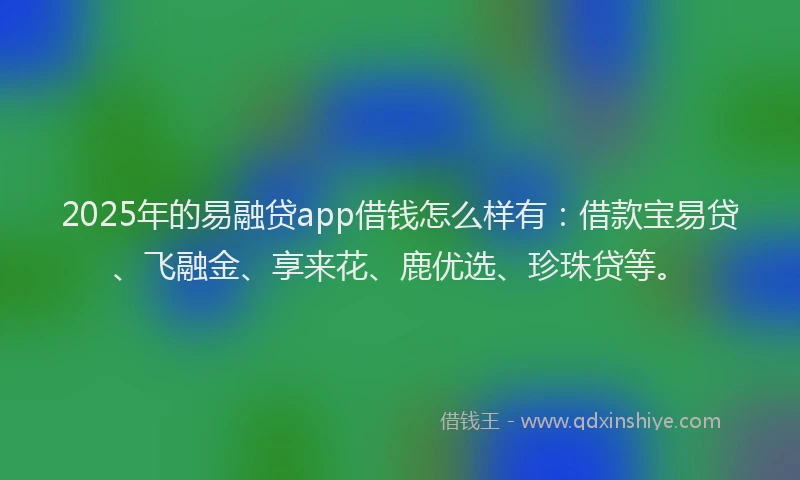 2025年的易融贷app借钱怎么样有：借款宝易贷、飞融金、享来花、鹿优选、珍珠贷等。