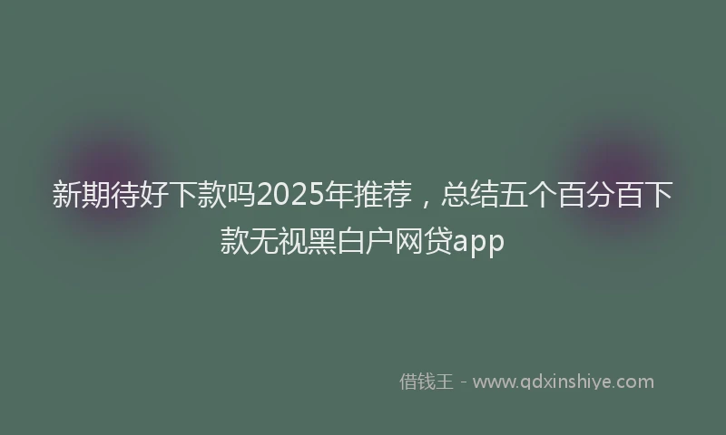 新期待好下款吗2025年推荐，总结五个百分百下款无视黑白户网贷app