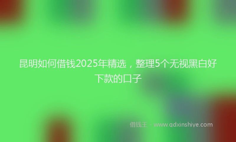 昆明如何借钱2025年精选，整理5个无视黑白好下款的口子