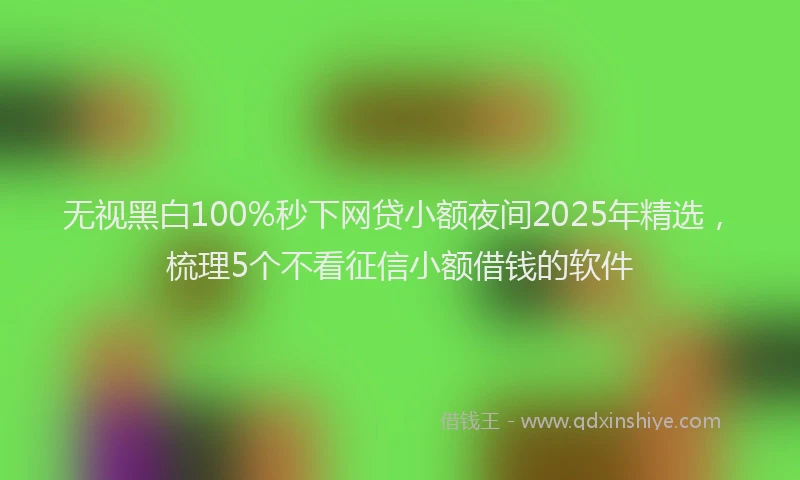 无视黑白100%秒下网贷小额夜间2025年精选，梳理5个不看征信小额借钱的软件