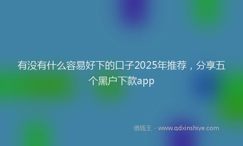 有没有什么容易好下的口子2025年推荐，分享五个黑户下款app