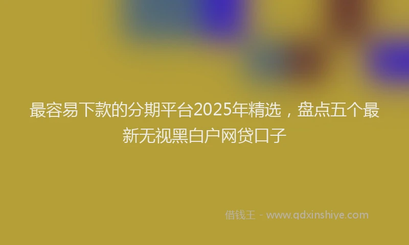 最容易下款的分期平台2025年精选，盘点五个最新无视黑白户网贷口子