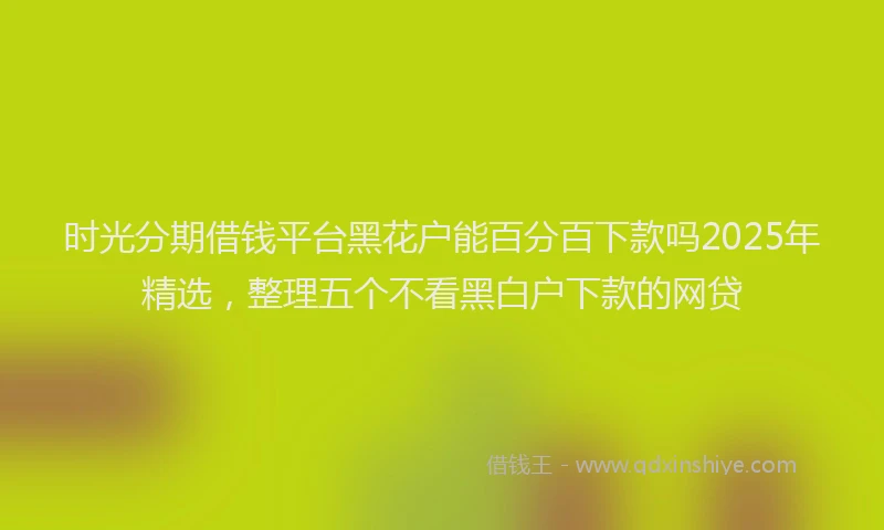 时光分期借钱平台黑花户能百分百下款吗2025年精选，整理五个不看黑白户下款的网贷