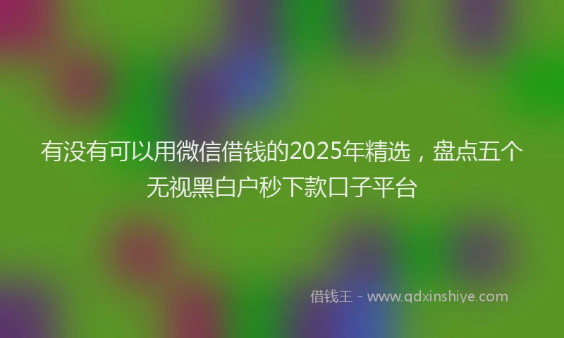 有没有可以用微信借钱的2025年精选，盘点五个无视黑白户秒下款口子平台