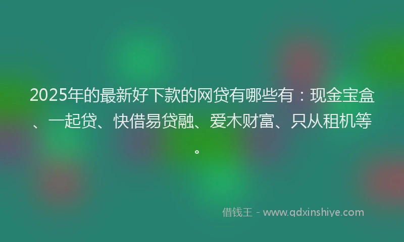 2025年的最新好下款的网贷有哪些有：现金宝盒、一起贷、快借易贷融、爱木财富、只从租机等。