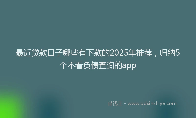 最近贷款口子哪些有下款的2025年推荐，归纳5个不看负债查询的app