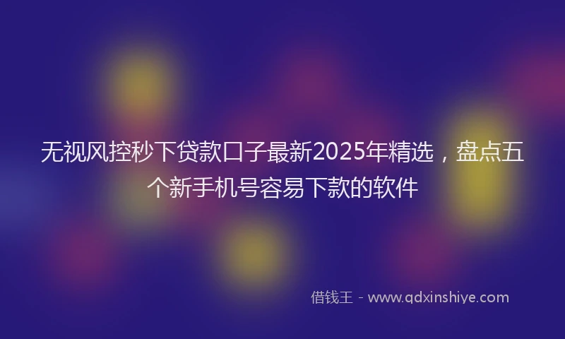 无视风控秒下贷款口子最新2025年精选，盘点五个新手机号容易下款的软件