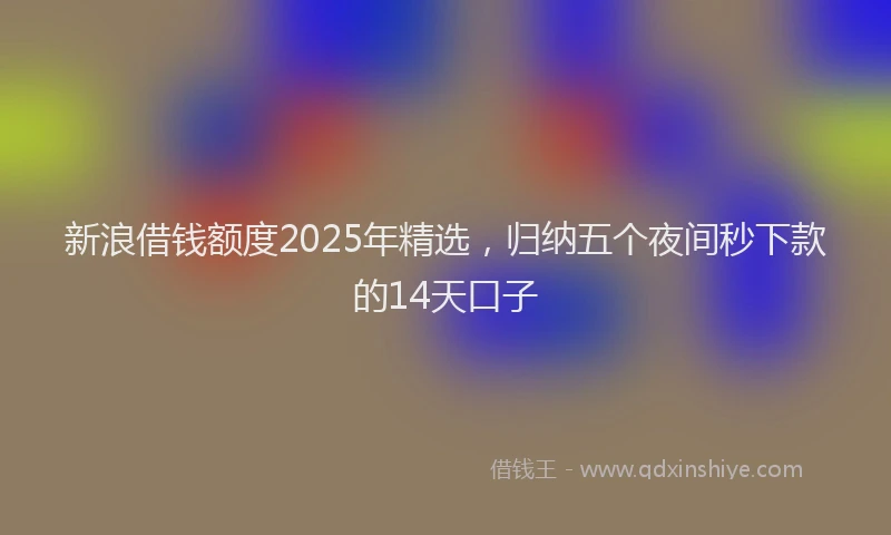 新浪借钱额度2025年精选，归纳五个夜间秒下款的14天口子