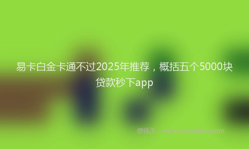 易卡白金卡通不过2025年推荐，概括五个5000块贷款秒下app